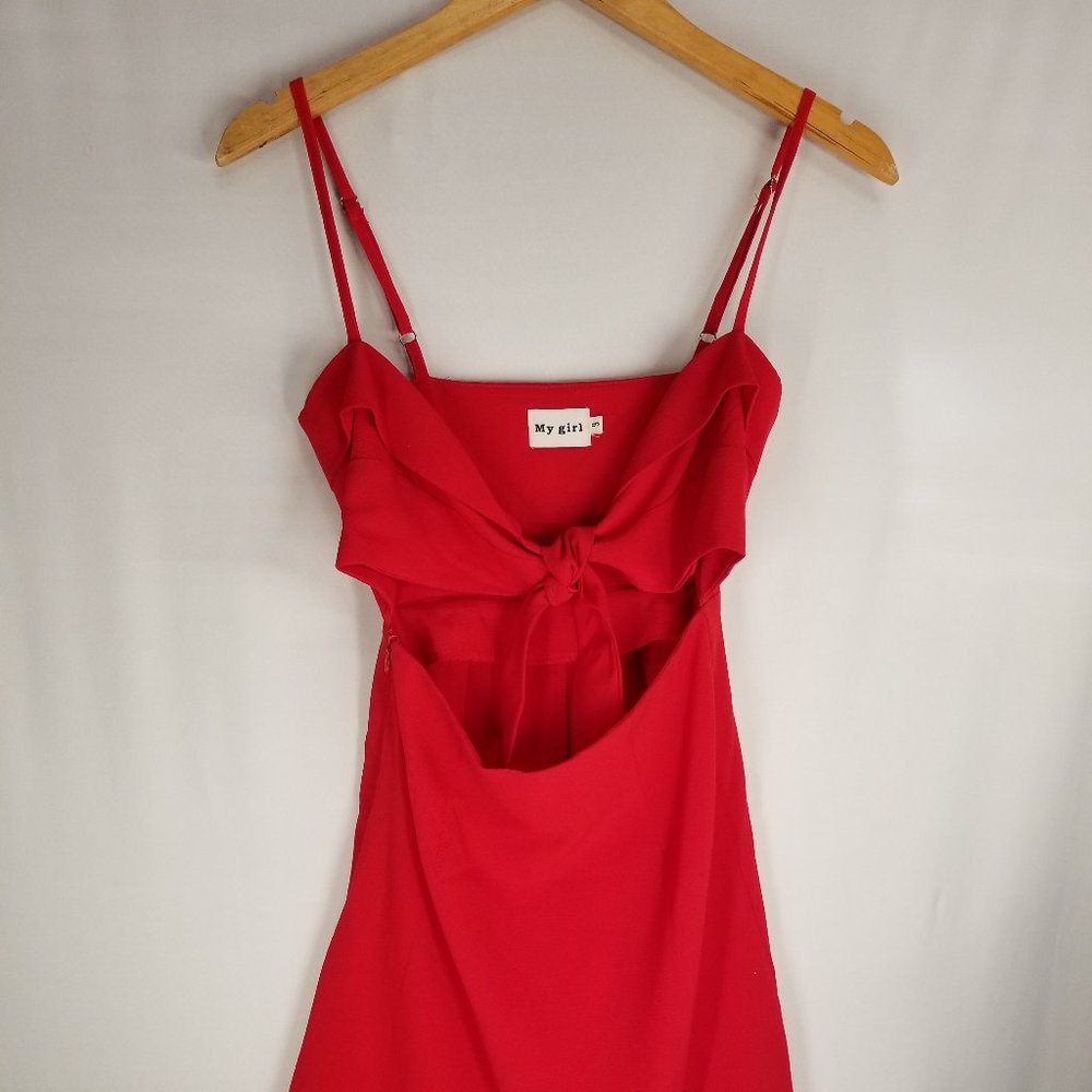 MY GIRL RED CUTOUT MINI DRESS
